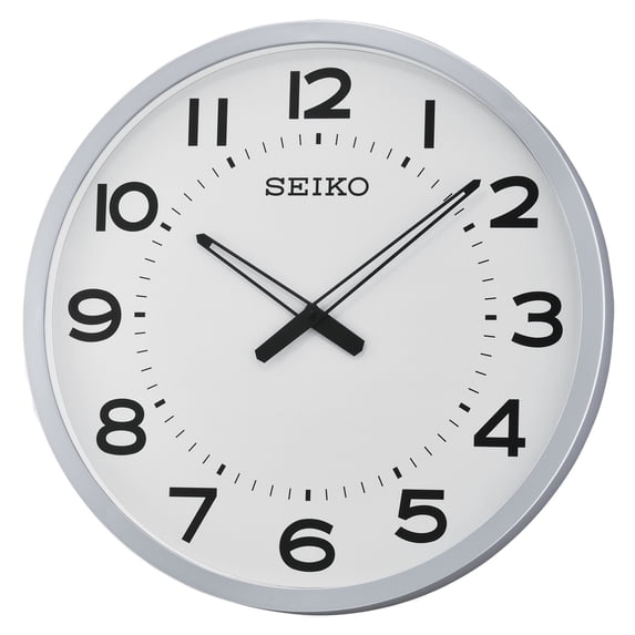 Seiko 20" Ultra Modern Gray Framed Wall Clock, Quartz, Analog, QXA563SLH