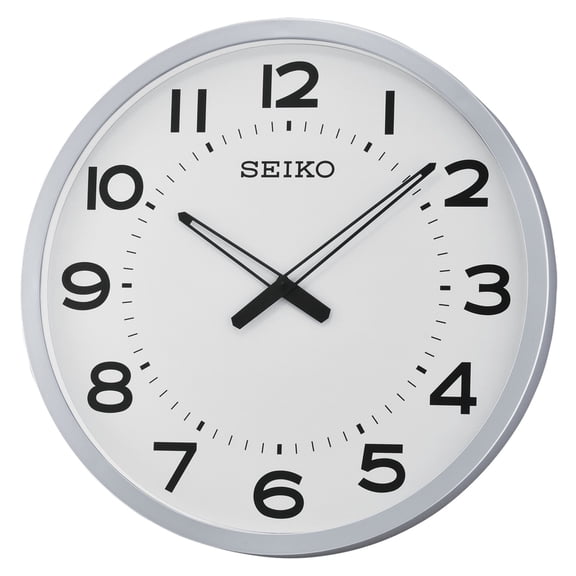 Seiko 20" Ultra Modern Gray Framed Wall Clock, Quartz, Analog, QXA563SLH