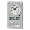 thumbnail image 1 of Seiko 3 in 1 Alarm Clock, Stopwatch and Timer, Silver, 1 of 4