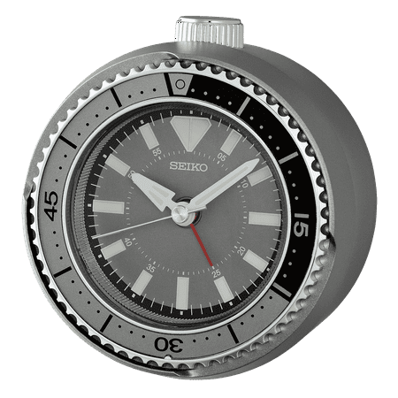 Seiko 4" Mai Modern Alarm, Dark Silver QHE207NLH