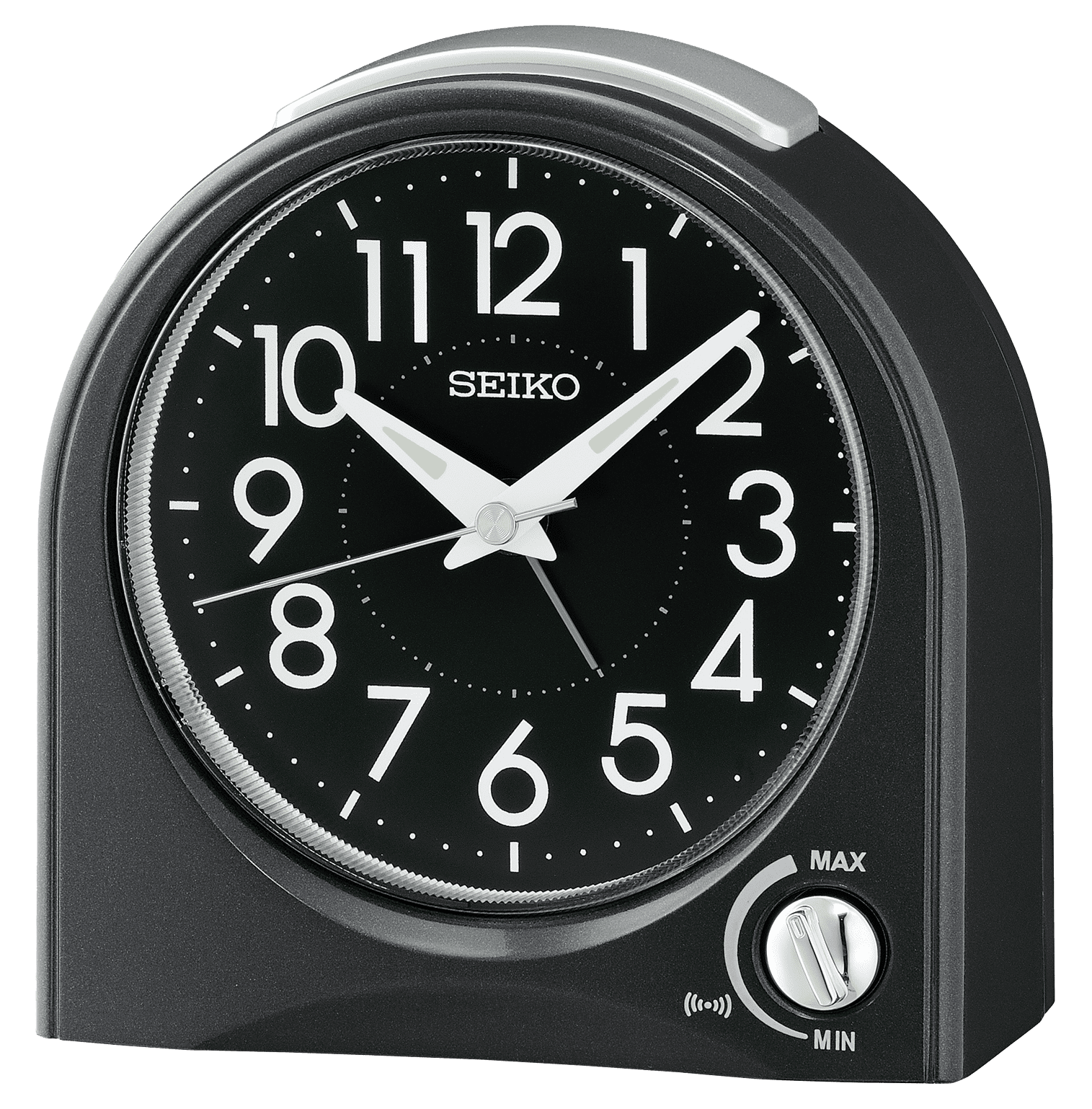 Seiko 4" Black Plastic Dome Analog Alarm Clock