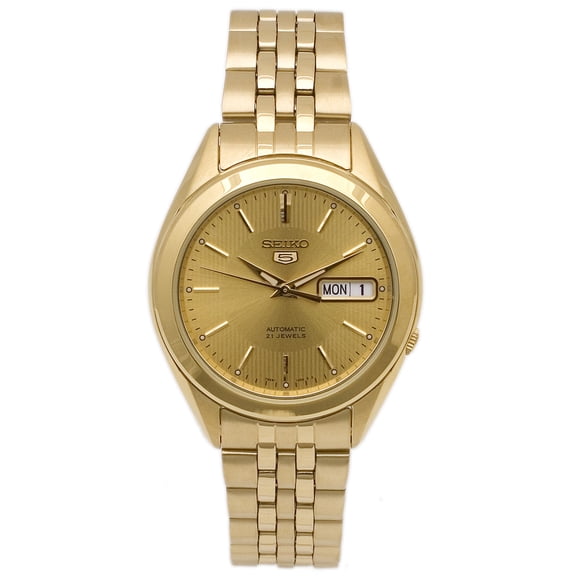Seiko Men's Series 5 Gold Dial Watch - SNKL28