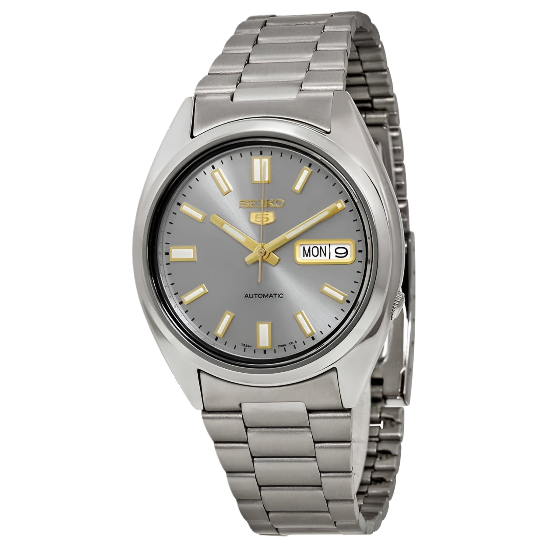 Seiko 5 Automatic Men's Watch, Grey Dial, Stainless Steel Band