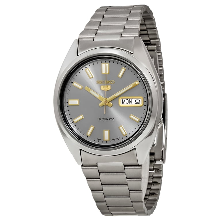 Seiko 5 Automatic Men's Watch, Grey Dial, Stainless Steel Band