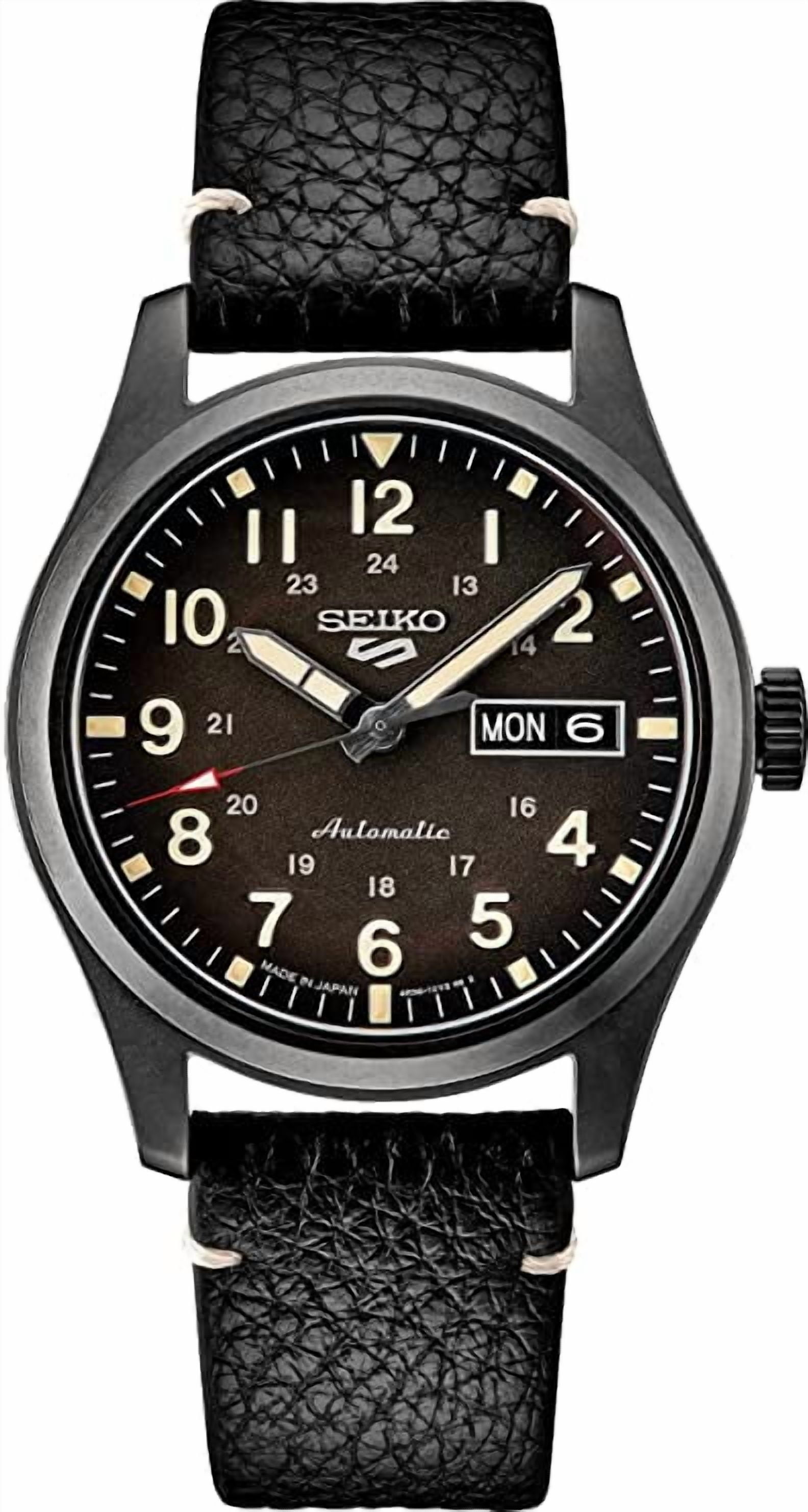 Seiko 5 Automatic Leather Mens Watch