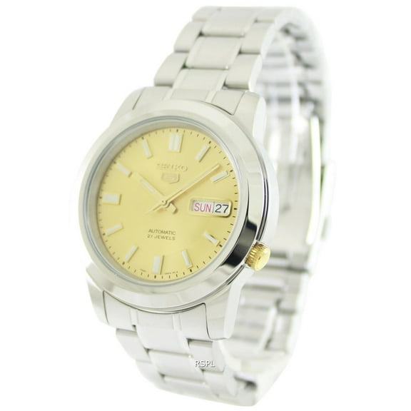 Seiko 5 Automatic Stainless Steel Gold Dial Men's Watch SNKK13