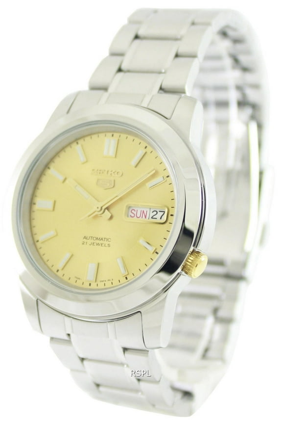 5 Automatic Stainless Steel Gold Dial Men's Watch SNKK13