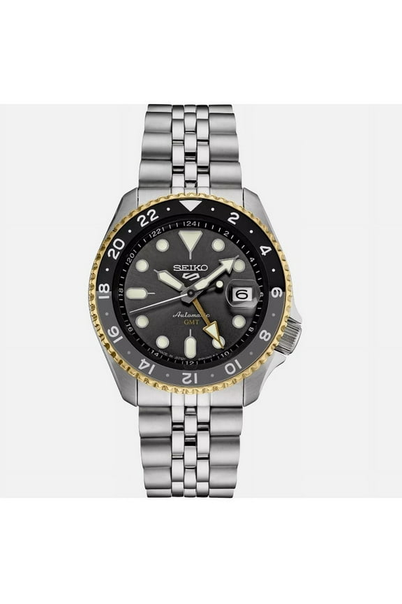 5 SSK021 Men Sports GMT Mechanical Automatic Stainless Silver Tone