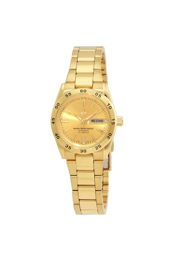 5 Sports Automatic Gold Dial Ladies Watch SYMG44K1