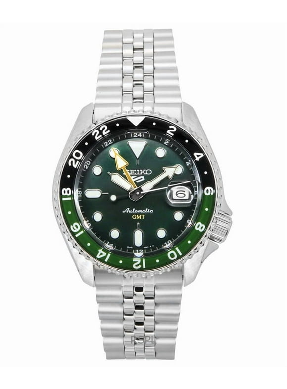 5 Sports SKX GMT Automatic Green Dial Sprite Bezel Men's Watch SSK035