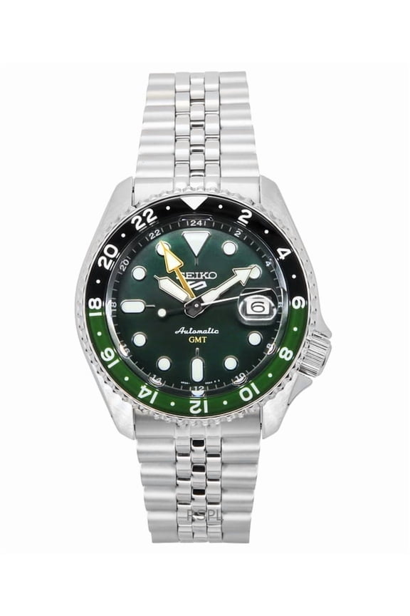 5 Sports SKX GMT Automatic Green Dial Sprite Bezel Men's Watch SSK035