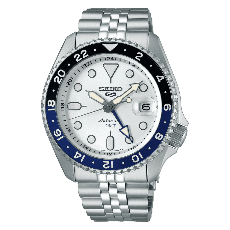 Seiko 5 Sports SKX033 Automatic GMT Watch, Blue and Black Bi-Color