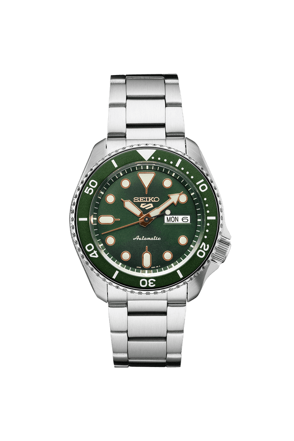 5 Sports SRPD63 Dark Green Stainless Steel Day Date Automatic Men's Watch