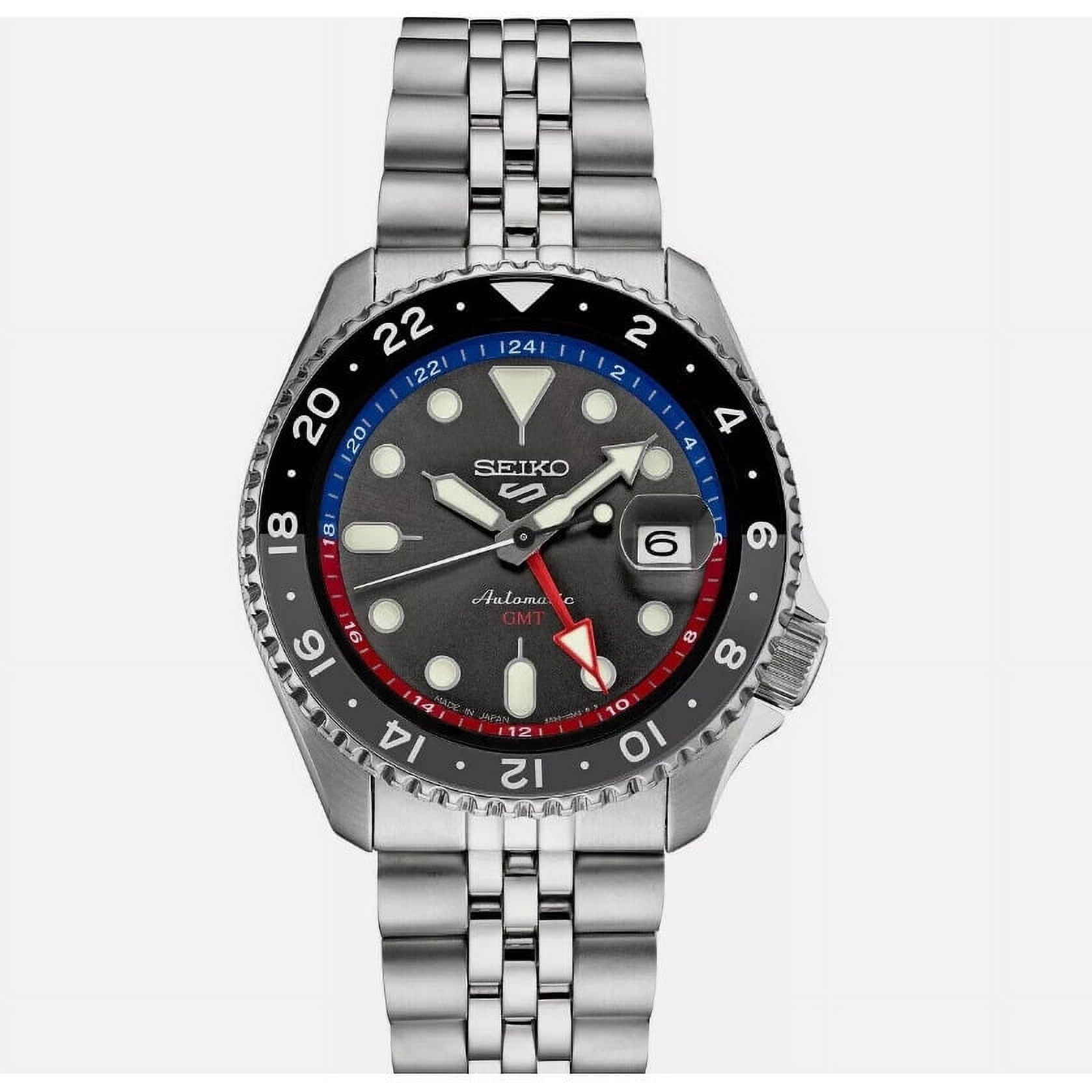 SEIKO 5 Sports SSK019 GMT Black Dial Stainless Steel Mens Watch