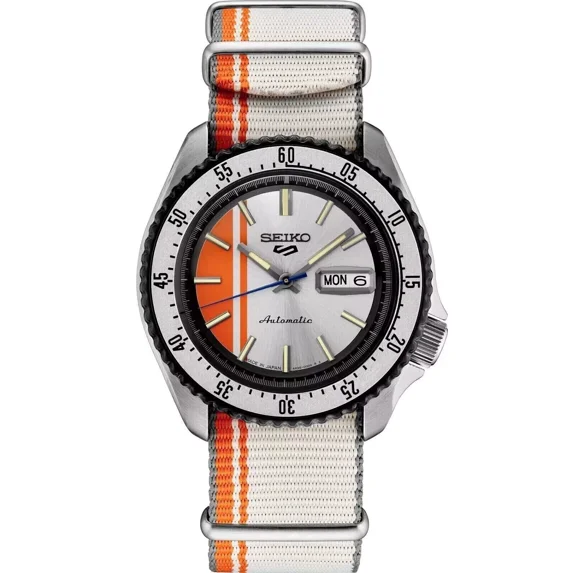 Seiko 5 Sports U.S. Special Creation 42.5 mm Orange Dial Men's Watch SRPK73