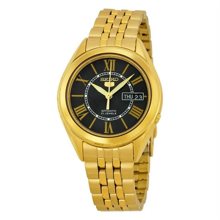 Seiko Series 5 Men s Automatic Watch Black Dial 38 mm Stainless Steel Bracelet SNKL40