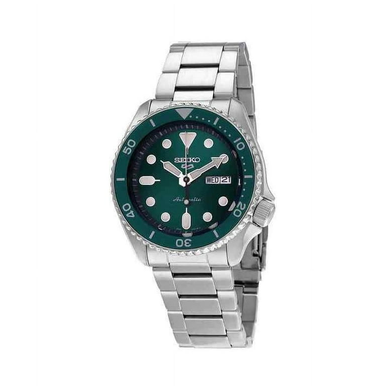 Seiko 5 Sports Men s Watch Automatic Silver Tone Stainless Steel Green Dial 100m Water Resistance SRPD61K1 Walmart