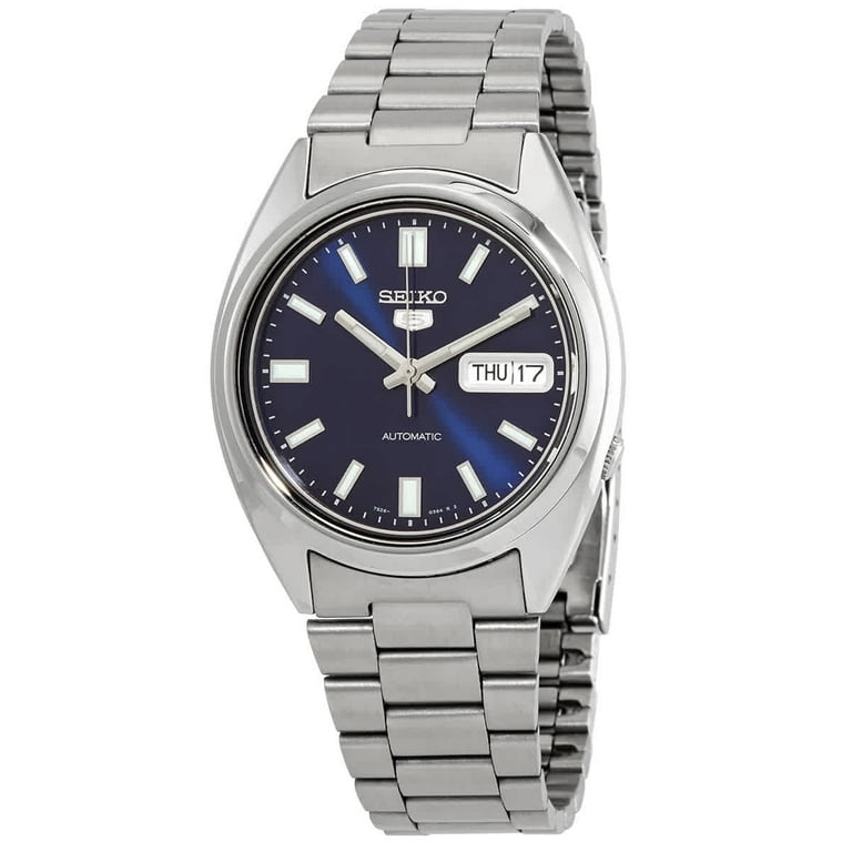 Seiko Automatic Watch, Blue Dial, Stainless Steel Case, 37 mm