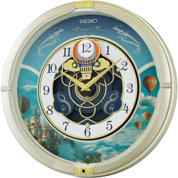 Seiko Balloon Ride Seiko QXM616SRH 40 Melodies in Motion Wall Clock, Ivory