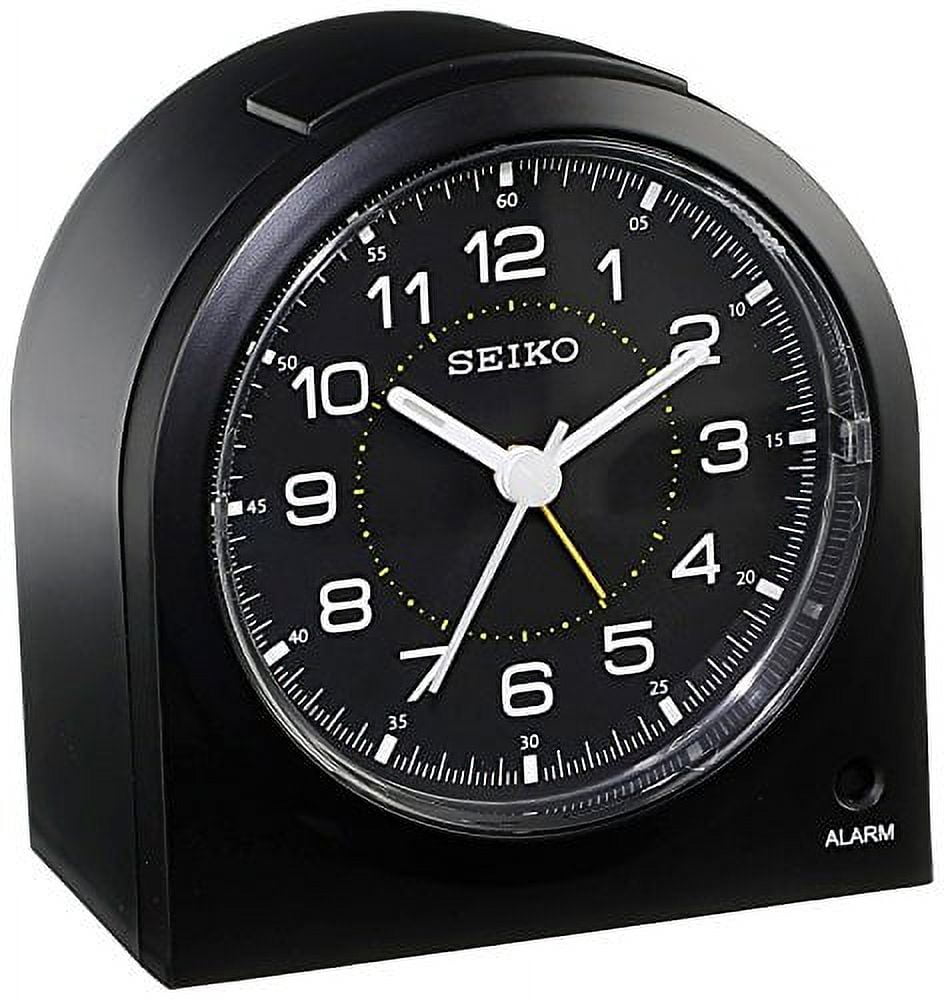 Seiko Beep Alarm Clock, Black, Battery Quartz, Analog, QHE085KLH