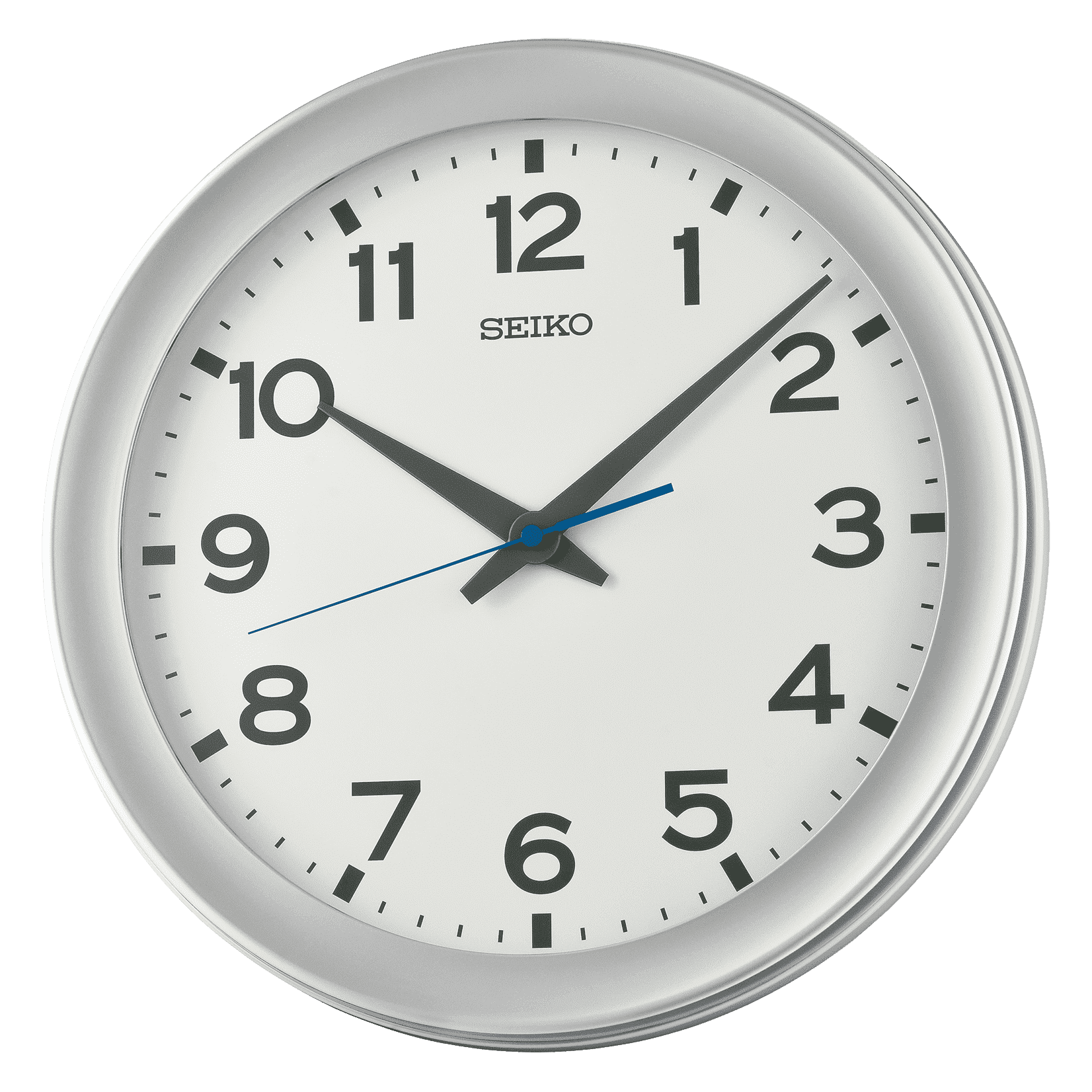Seiko QXA835SRH Wall Clock, Silver-Tone