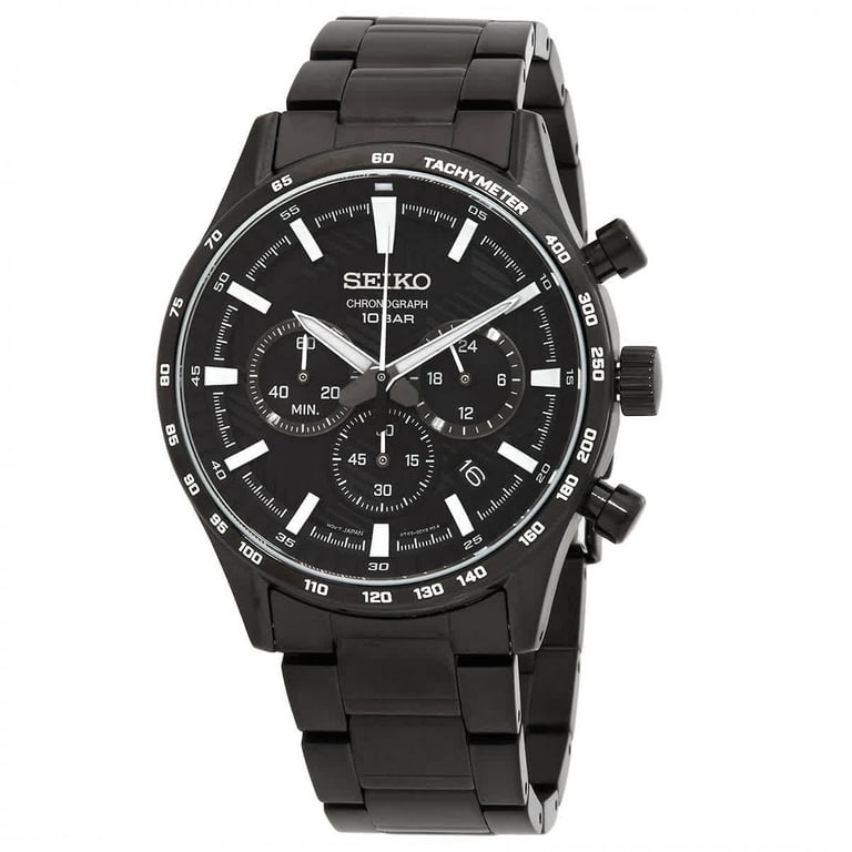 SEIKO V195 クロノグラフ ブラック Seiko Men's Watch SSB415P1, Chronograph Quartz, Black Dial, 43mm