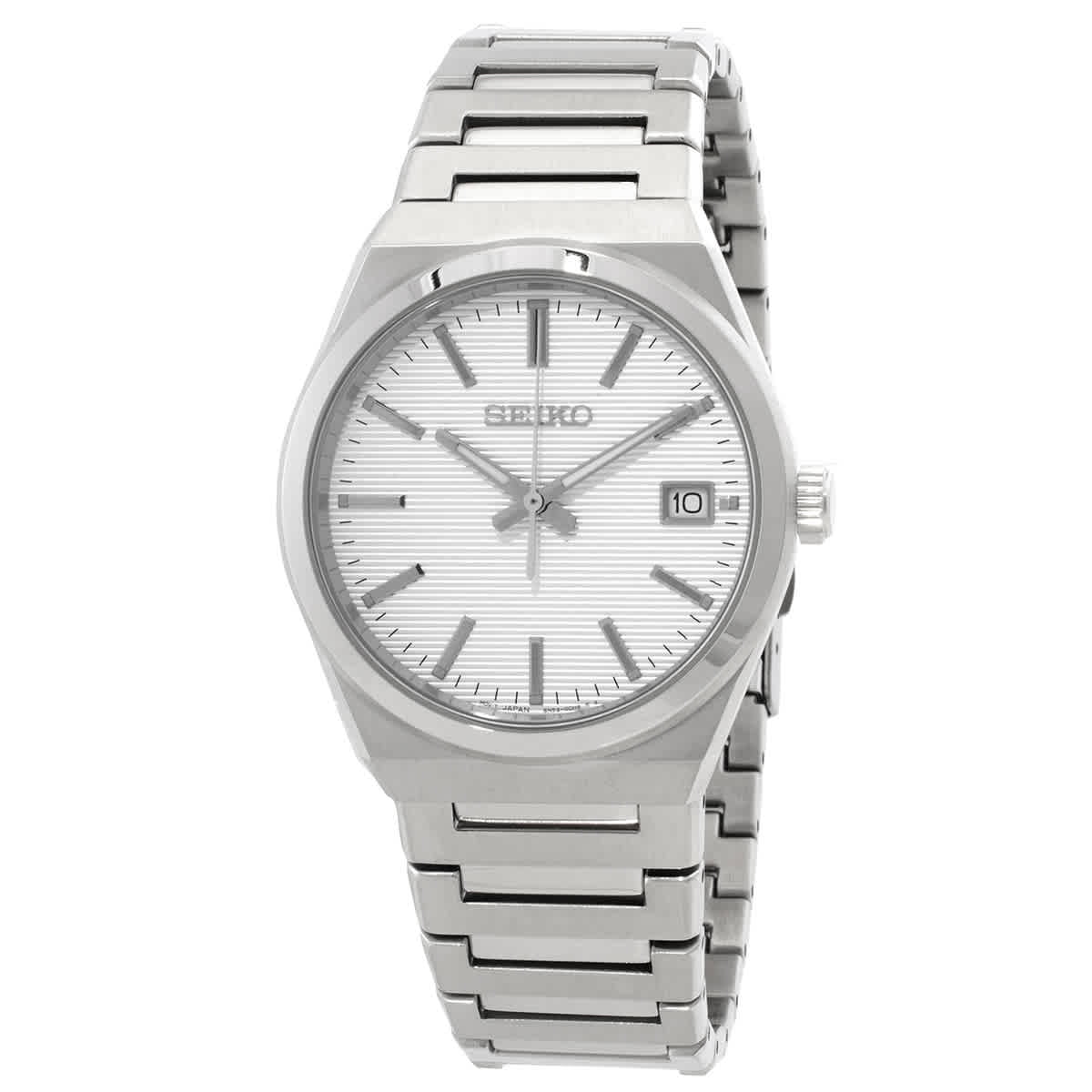 Seiko Classic Unisex Quartz Watch, White Dial, Water Resistance