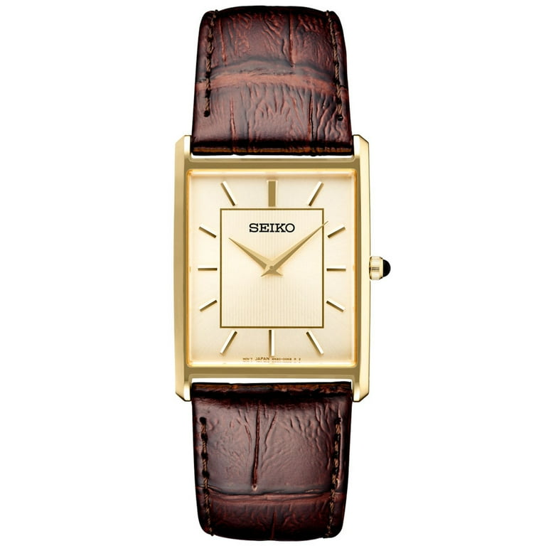 Seiko Classic Thin Quartz Dress Watch with Goldtone Stainless Steel Case #SWR064 Seiko Classic Thin Quartz Dress Watch with Goldtone Stainless Steel Case #SWR064