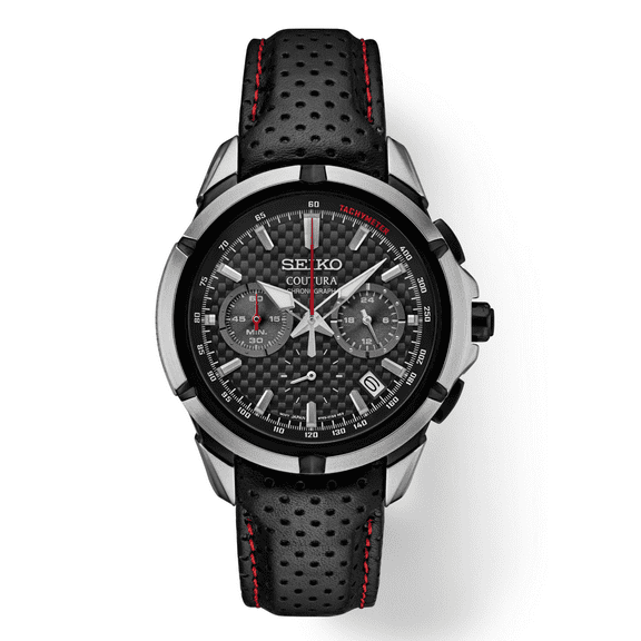 Seiko Coutura Quartz Chronograph 42.0 mm Black Dial Men's Watch SSB437