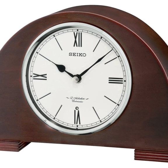 Seiko QXW239BLH Mantel Clock, Brown