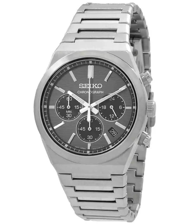 Seiko Sport Chronograph Quartz Grey Dial Men's Watch SSB455P1