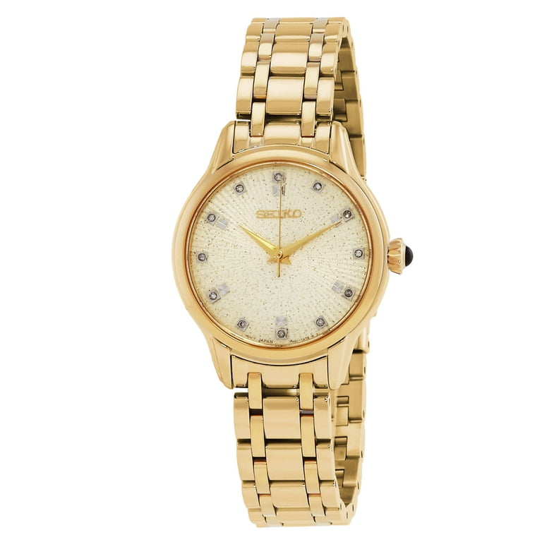 アナログ腕時計 SEIKO | Discover More Quartz Diamond Gold Dial SRZ552P1 Seiko Discover More Quartz Diamond Gold Dial Ladies Watch