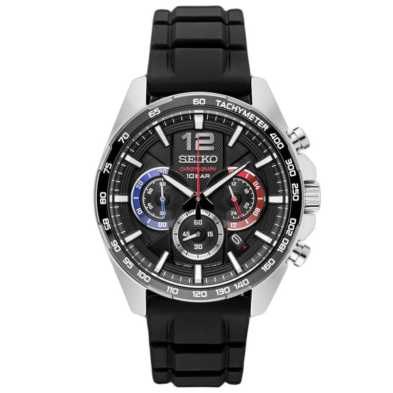 Seiko SSB347P1 Men's Chronograph Quartz Watch with Black Dial