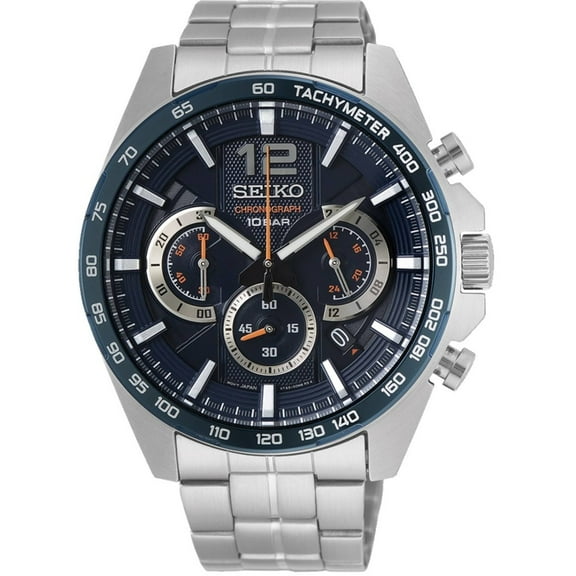 Seiko Essentials Chronograph Quartz Blue Dial Men's Watch Ssb345