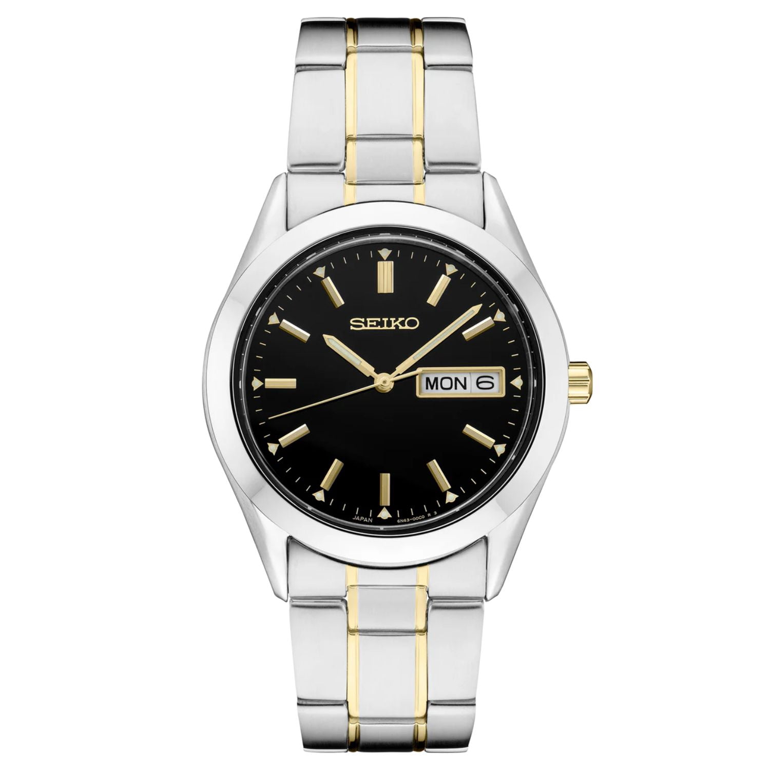 Seiko Essentials Quartz Watch, Two-Tone Stainless Steel, Black