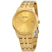 Seiko Essentials Mens Gold Tone Plated Stainless Steel Quartz Watch SUR442