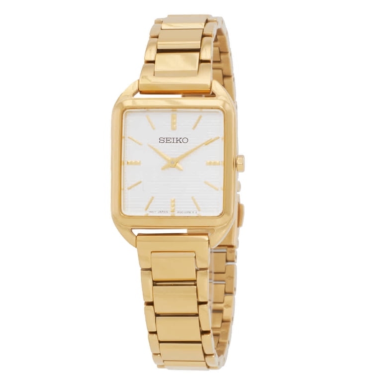 Seiko Essentials Quartz Gold Dial Ladies Watch SWR078 - Walmart.com