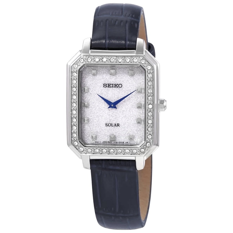 Seiko Essentials Quartz Ladies Watch SUP429, Silver Glitter Dial