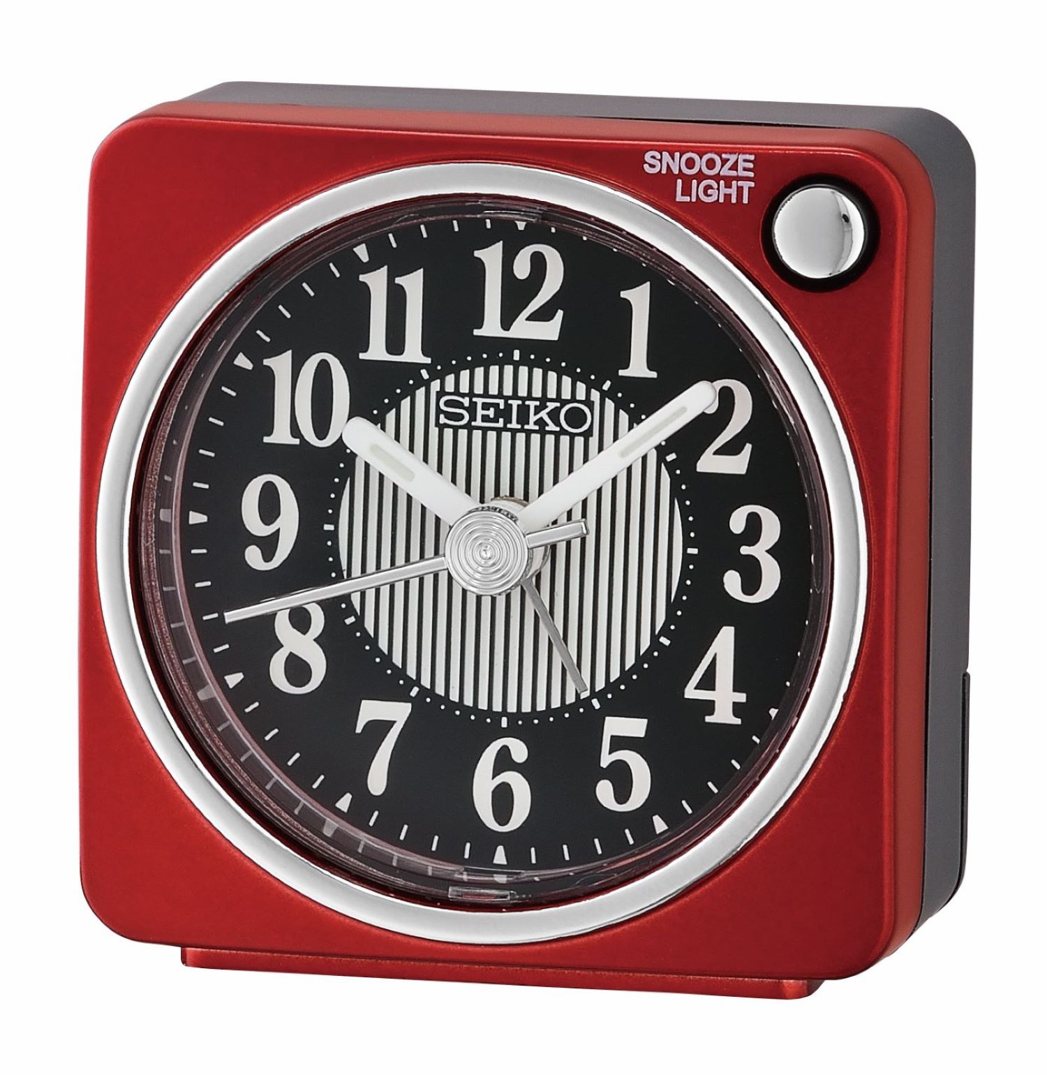 Seiko Fuji Alarm Clock, Red, Square, Quartz, Analog QHE185RLH