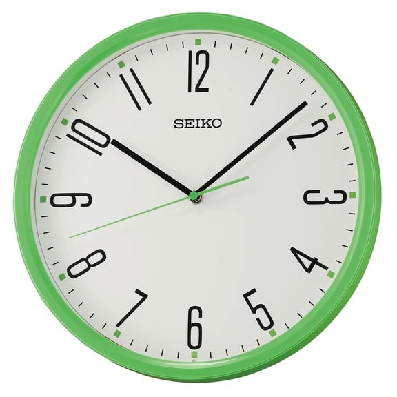 Seiko Kihon Wall Clock, Green, 12 inches QHA011M