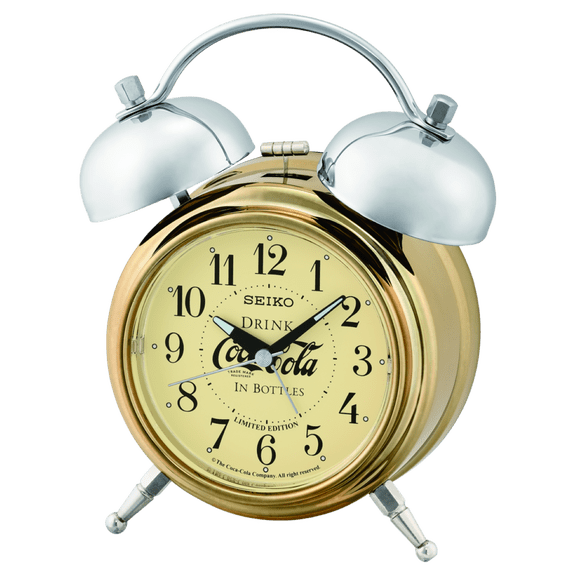 Seiko Limited Edition Deux Bell Alarm Clock by Coca-Cola, Traditional, Analog, Quartz, QHK906GLH