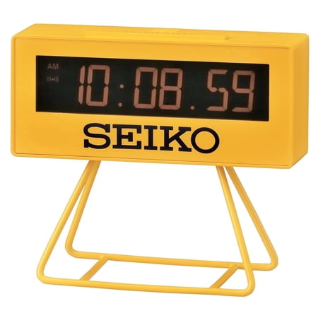 Seiko QHL062YLH Heritage Design Clock, Matte Yellow
