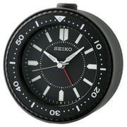 Seiko Mai Alarm Clock, Black, Analog, Quartz, QHE184KLH
