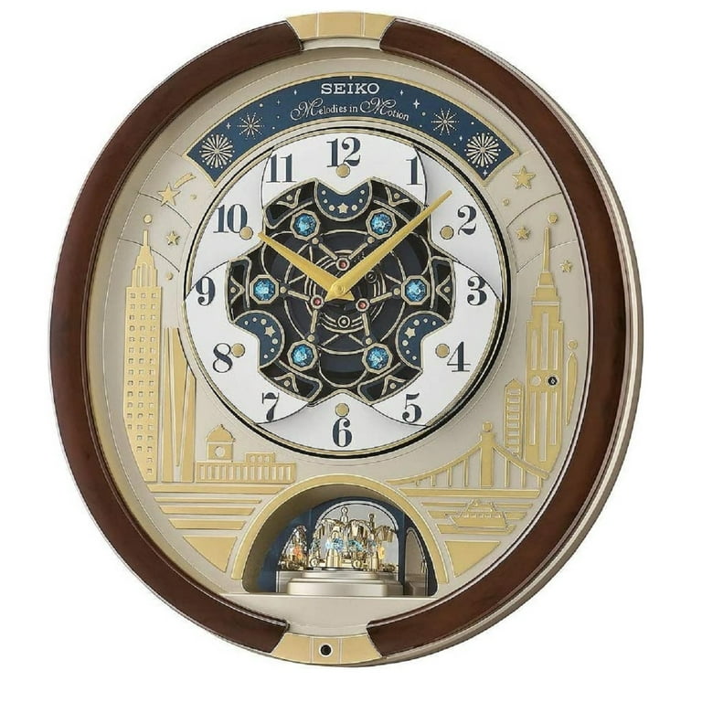 Seiko melodies in motion clock 2019 featuring 13 blue & red swarovski crystals hotsell