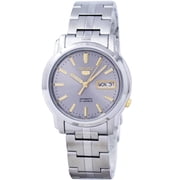 Seiko Mens 5 Automatic Grey Dial Stainless Steel Watch SNKK67