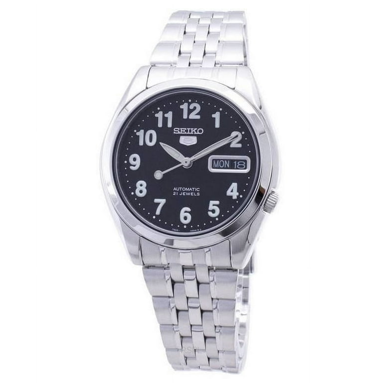 Seiko Men s 5 Automatic SNK381K Black Stainless Steel Automatic Fashion Watch Walmart