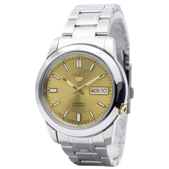 Seiko Men's 5 Automatic SNKK13J1 Champagne Dial Stainless Steel Watch