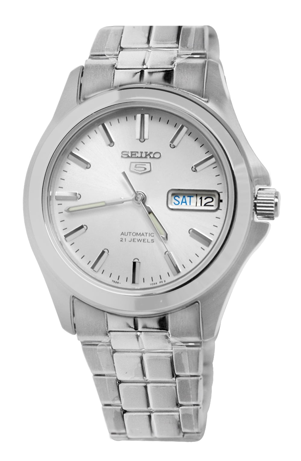 Seiko Men s 5 Automatic SNKK87 Day Date Dial Silver Stainless Steel Bracelet Watch New
