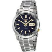 Seiko Mens 5 Automatic Stainless Steel Blue Dial Watch SNKK11