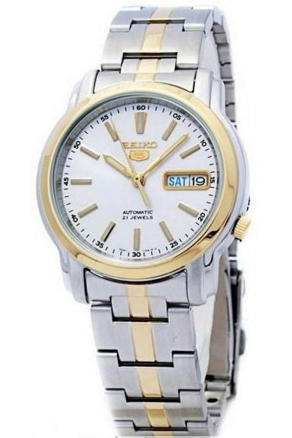 Men's 5 SNKL84 Two Tone Stainless Steel White Dial Automatic Watch